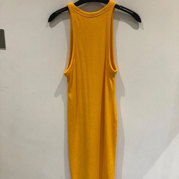 Zara Tangerine Orange High Neck Ribbed Midi Dress - Picture 2 of 4